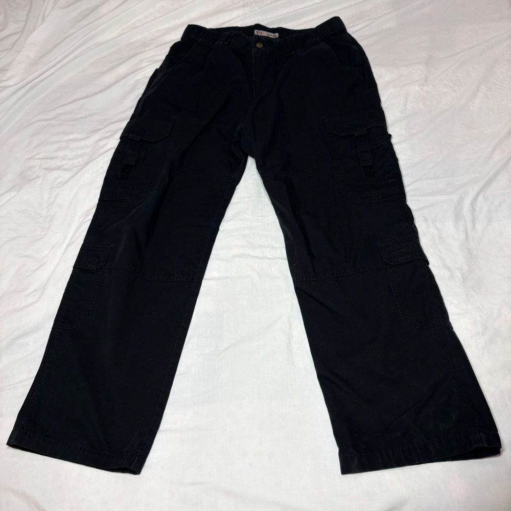 5.11 Tactical Mens Black Ripstop Cargo Pants 36x32 Multi-Pocket Utility Trousers